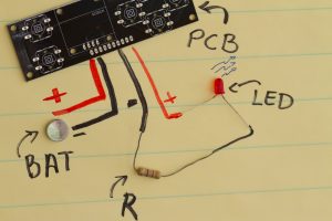 Basic elements to turn on a LED